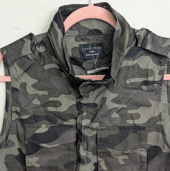Love Tree Camo Vest Size Large NWT - Picture 5 of 14